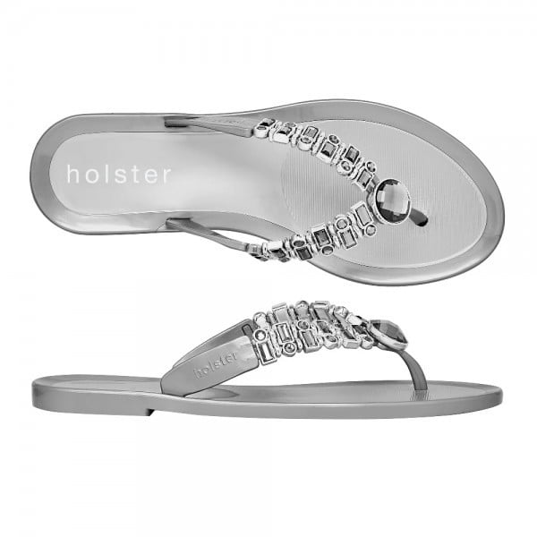 Holster Australia Silver Flip Flops 