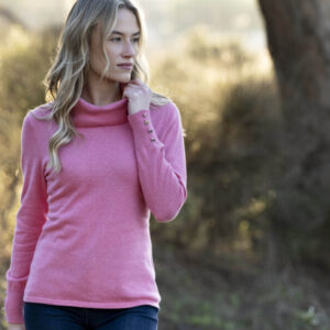 Marble 8069 Pink Cowl Neck Knit