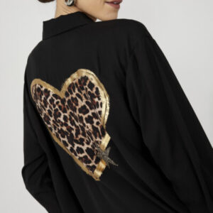 Frank Lyman 253829 Black Shirt with Heart Motif