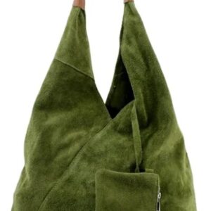 Suede Slouch Bag with Coin Purse