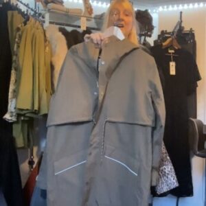 Cream Raincoat with Hood