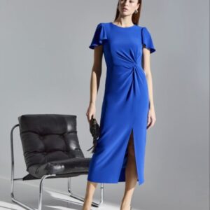 Sonia Peña 1260034 MIDI Fitted Dress with Drape Sleeve