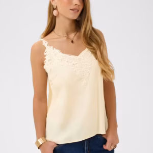 Cream Embroidered Cami Top