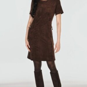 Frank Lyman 263282 Brown Suede Dress