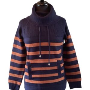 Coco Y Club Striped Tobacco and Navy Jumper
