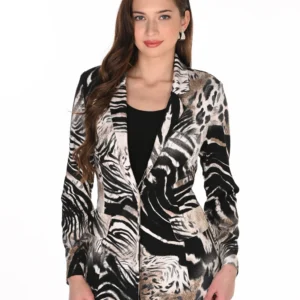 Frank Lyman 263368 Animal Print Blazer Styled Jacket