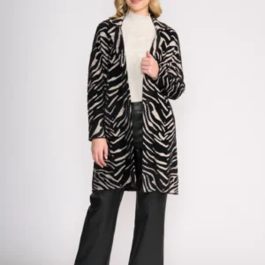 Foil Zebra Print Long Jacket