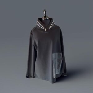 Orly Black Panel Top with Zip collar