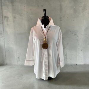 Orly White Shirt with Gold Buttons